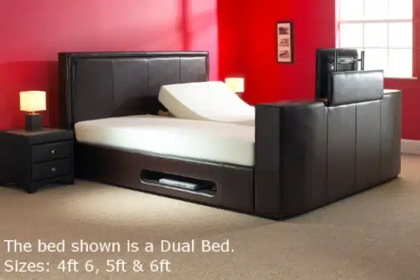 York Adjustable Double TV Bed